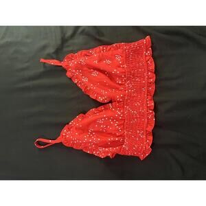 Red toria crop top